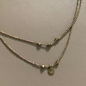 Brass Beaded Two Tier Necklace
